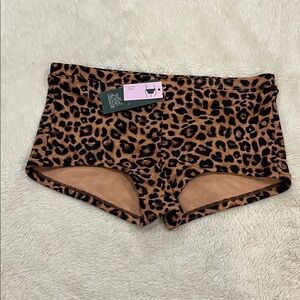 Women's Low-Rise Cheeky Short  boyshort Bikini Bottom - Wild Fable Leopard M